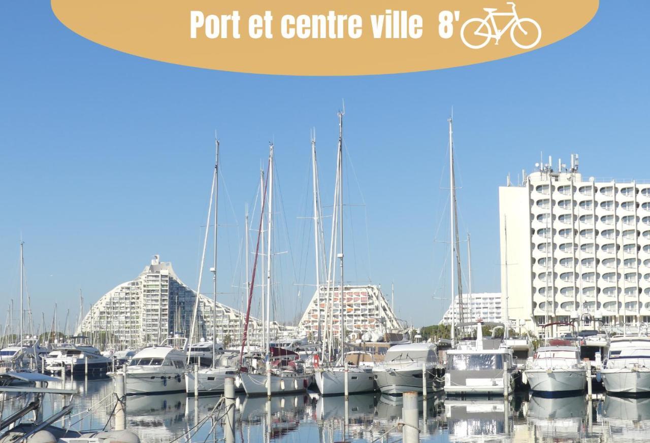 NEW - Studio cosy - Plages à 5min - Parking privé - WIFI - Commerces au pied du bâtiment La Grande-Motte Esterno foto