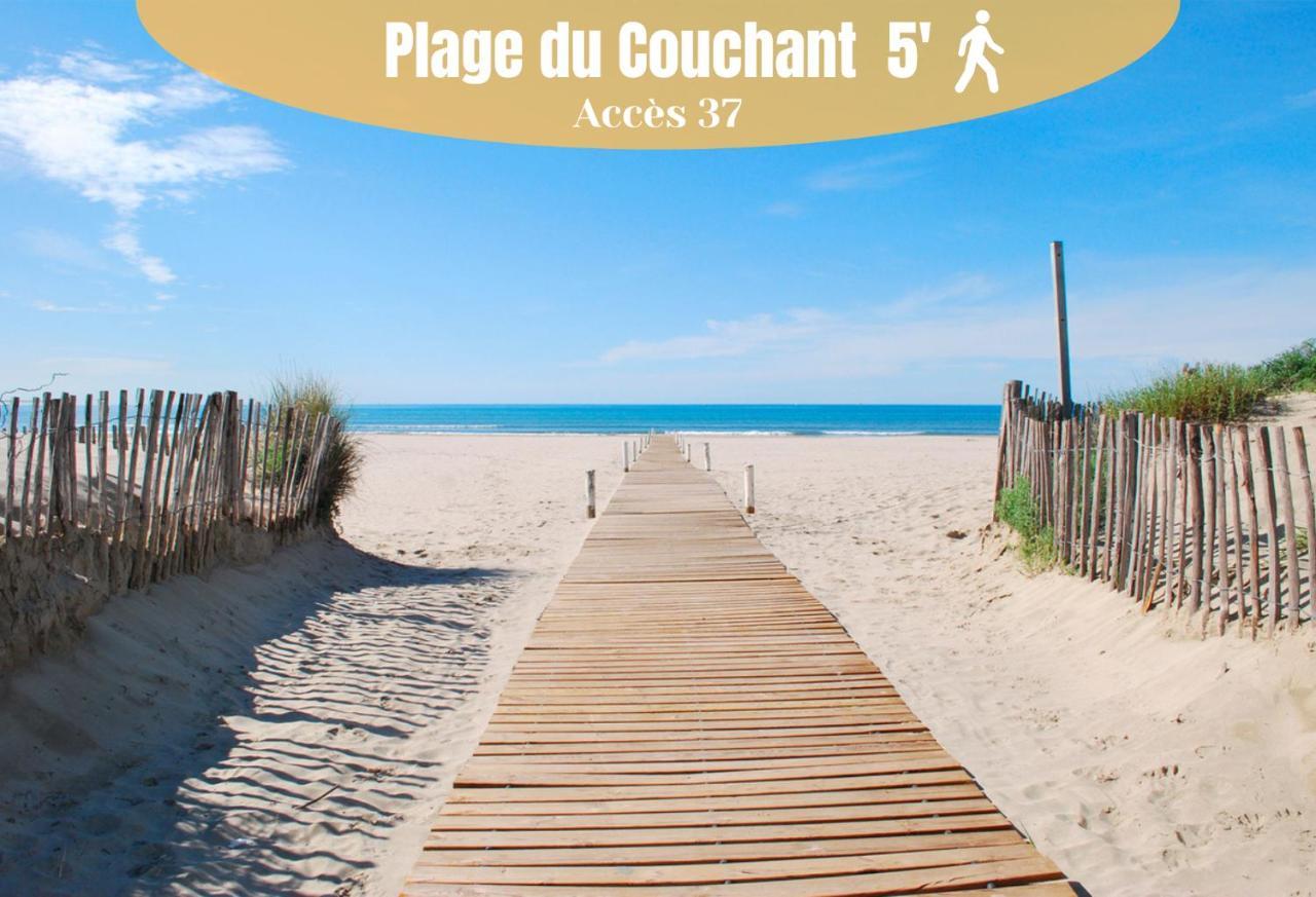 NEW - Studio cosy - Plages à 5min - Parking privé - WIFI - Commerces au pied du bâtiment La Grande-Motte Esterno foto