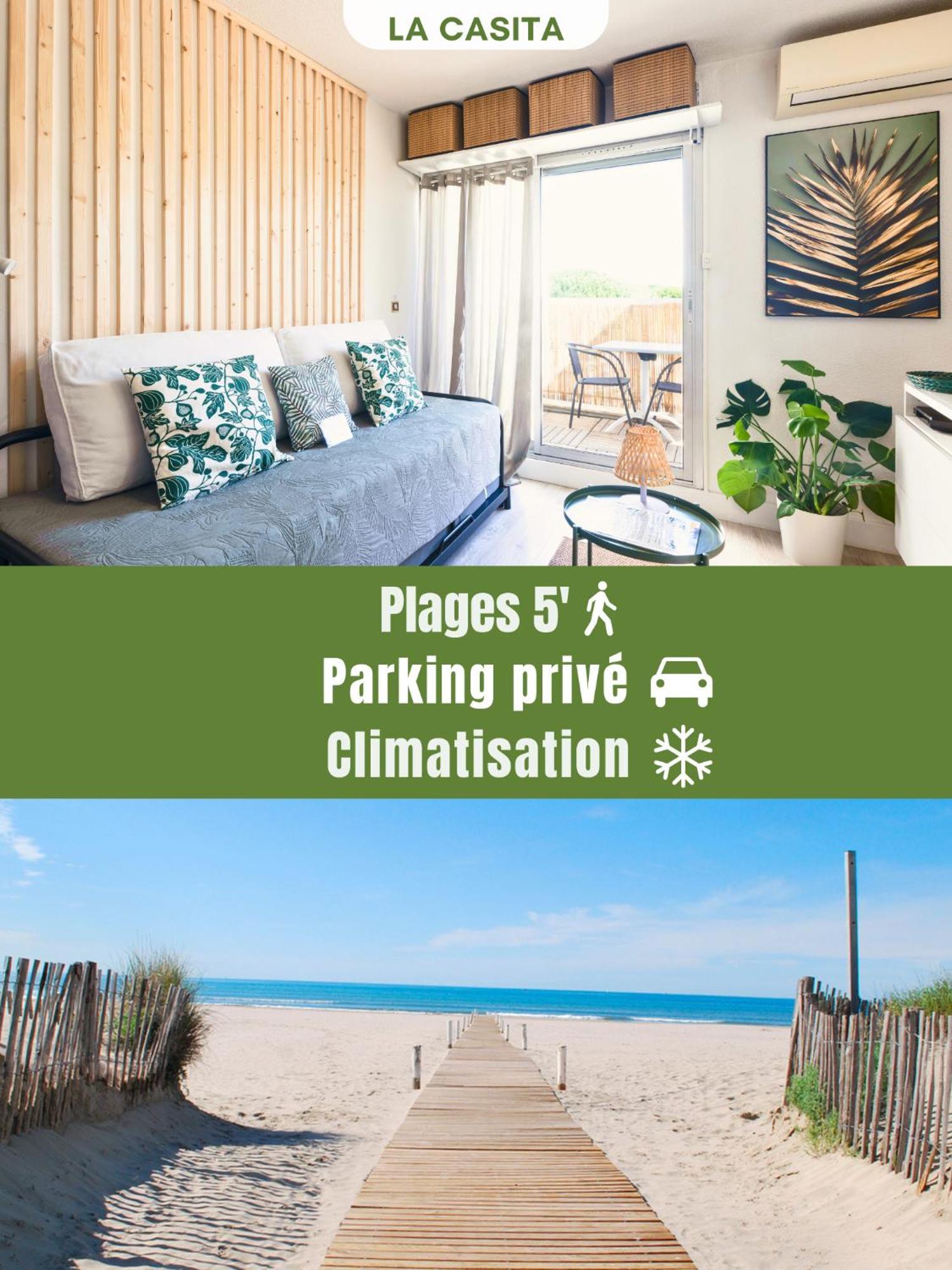 NEW - Studio cosy - Plages à 5min - Parking privé - WIFI - Commerces au pied du bâtiment La Grande-Motte Esterno foto